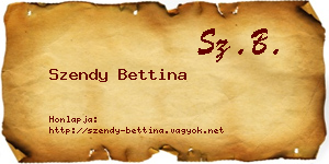 Szendy Bettina névjegykártya